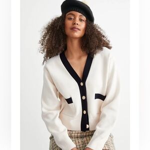 & Other Stories White and Black Cardigan
